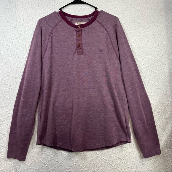 Original Penguin Other - Original Penguin by Munsingwear Long Sleeve Henley 1/4 Button Shirt Men’s size L